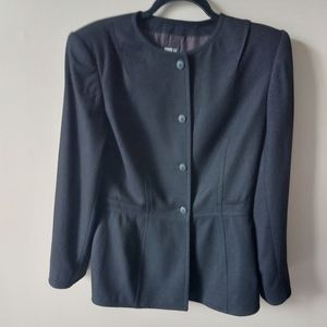 State of Claude Montana black wool button down blazer jacket. Size 10 Vintage